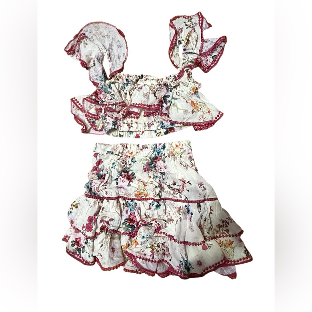 Charo Ruiz Ibiza Set Cara fera ruffled floral top skirt set - Picture 5 of 5